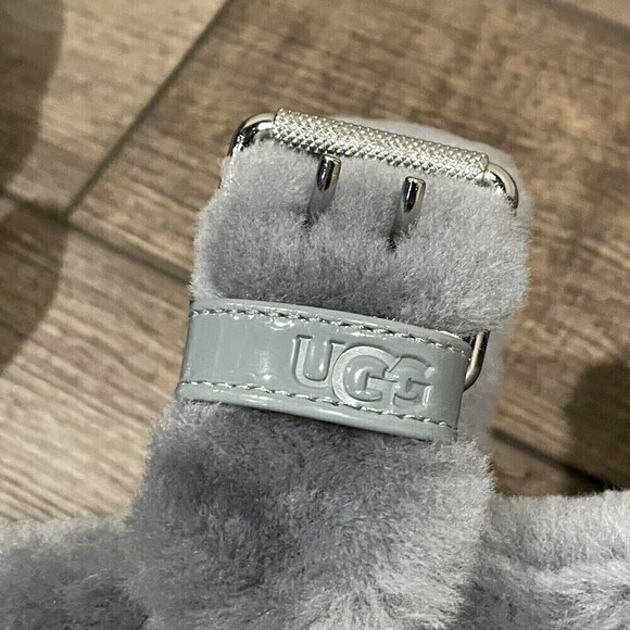 UGG Fuzz Yeah Womens Gray Sheepskin Platform Slides Slippers 1104662 Sz 10 NWOB - Picture 13 of 16